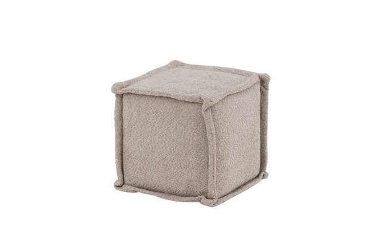 Venture Home Castine Ottoman/Pouf - Light Grey / Boucle