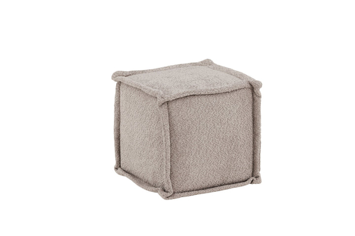 Venture Home Castine Ottoman/Pouf - Light Grey / Boucle