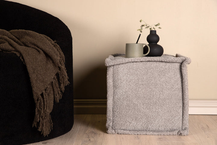 Venture Home Castine Ottoman/Pouf - Light Grey / Boucle