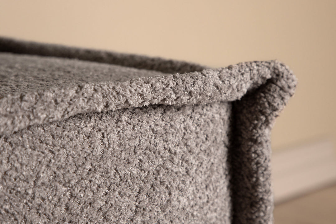 Venture Home Castine Ottoman/Pouf - Light Grey / Boucle