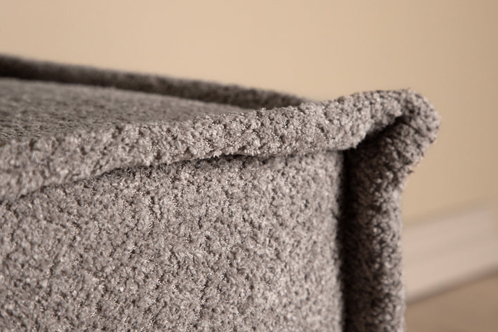Venture Home Castine Ottoman/Pouf - Light Grey / Boucle