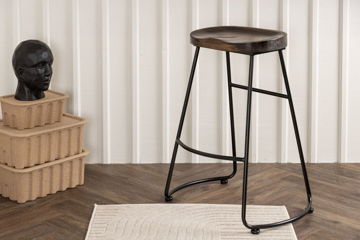 Venture Home Ozark Bar Chair 2-pack - Zinklook / Dark Walnut Wood