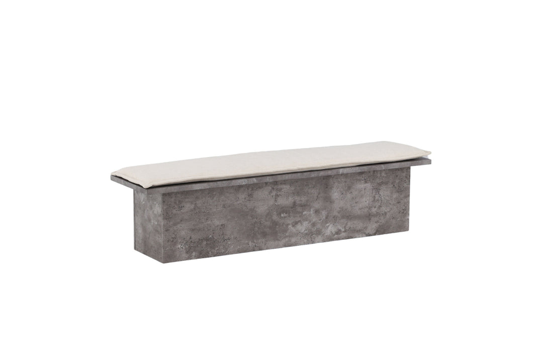 Venture Home Kellogg Bench - Grey / Off White Linen