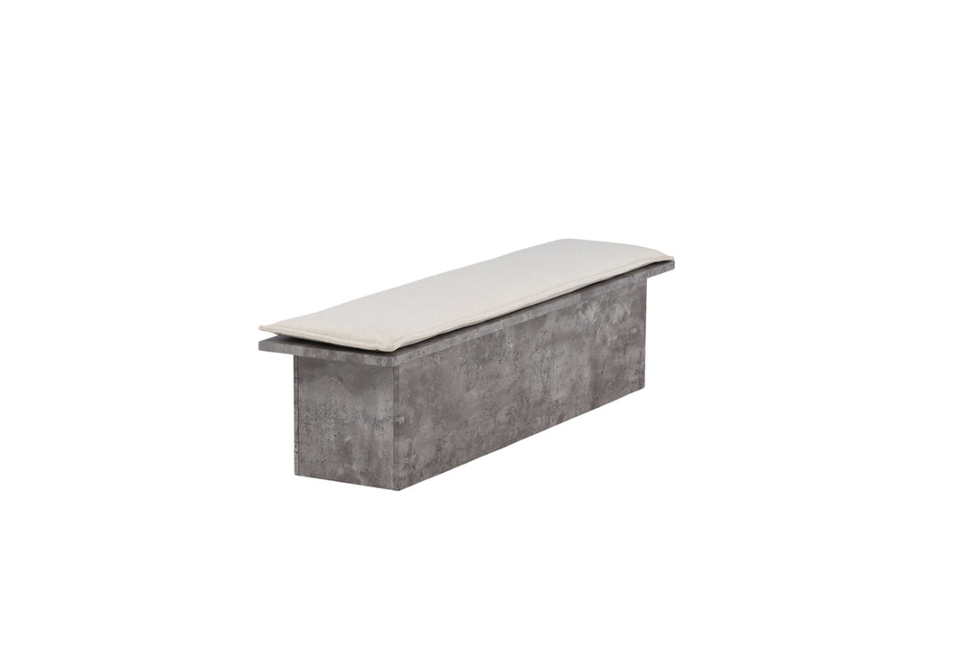 Venture Home Kellogg Bench - Grey / Off White Linen