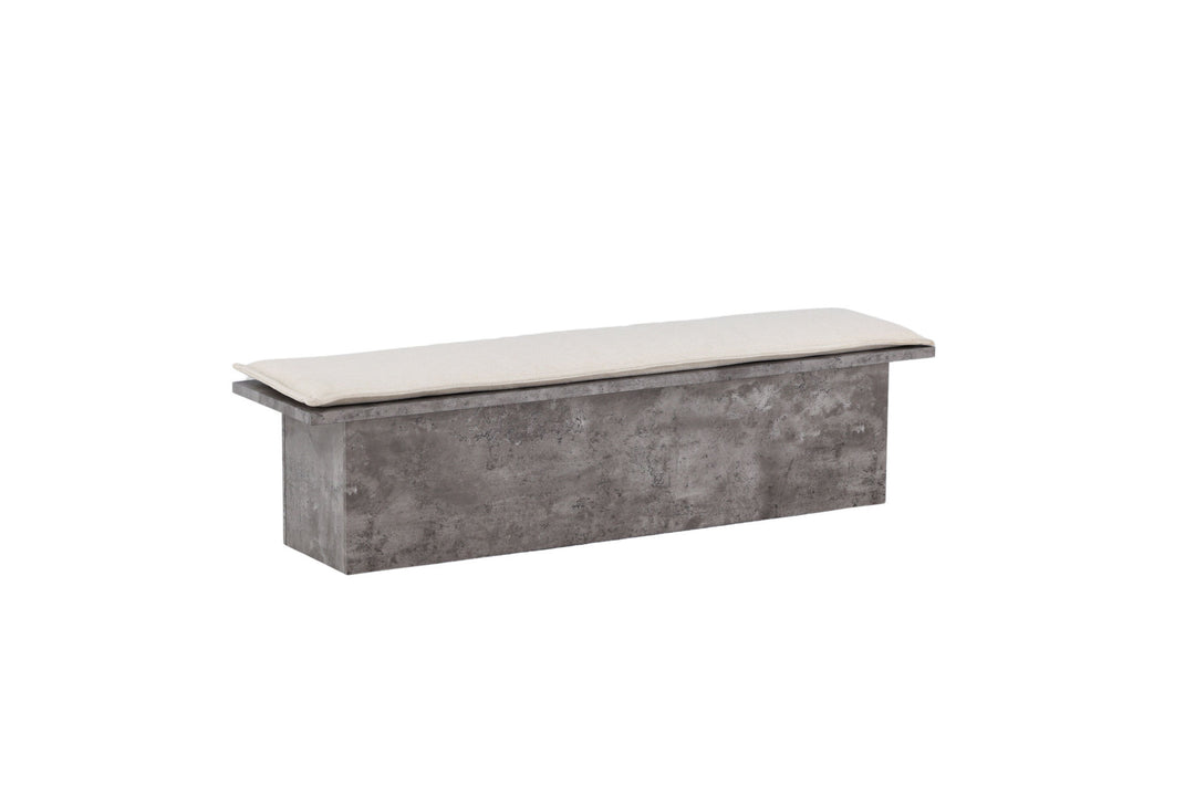 Venture Home Kellogg Bench - Grey / Off White Linen