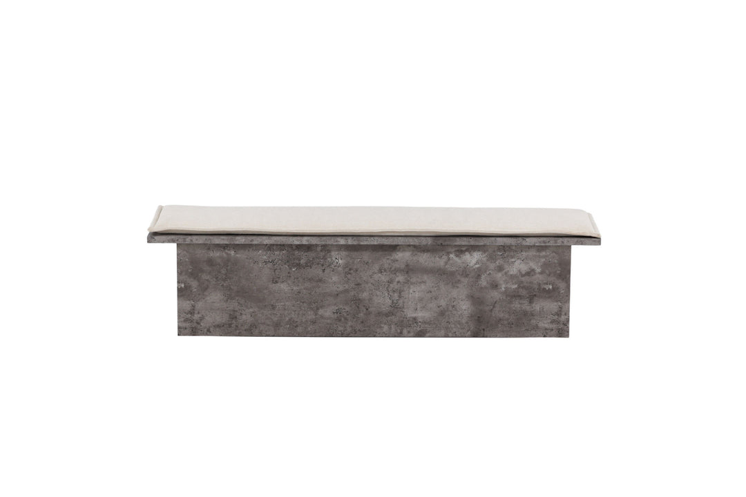 Venture Home Kellogg Bench - Grey / Off White Linen
