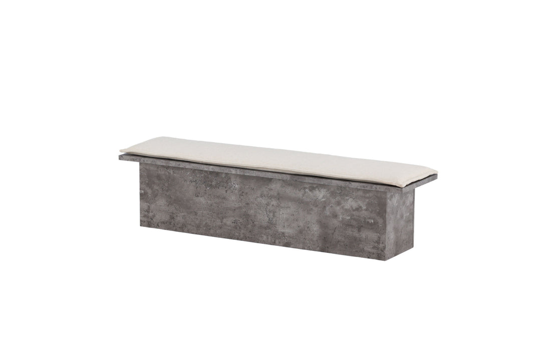 Venture Home Kellogg Bench - Grey / Off White Linen