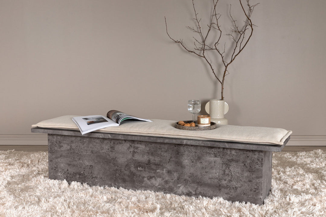 Venture Home Kellogg Bench - Grey / Off White Linen