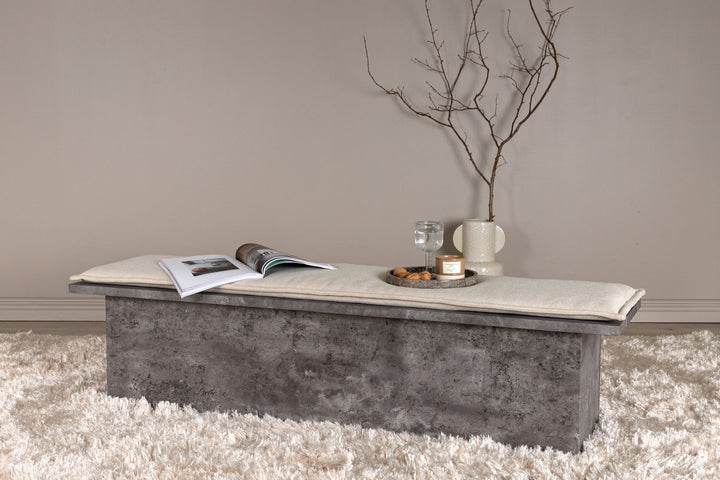 Venture Home Kellogg Bench - Grey / Off White Linen