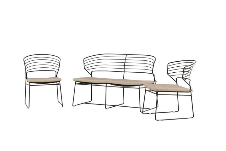 Venture Home Milano Loungeset Aluminium - Black / Sand