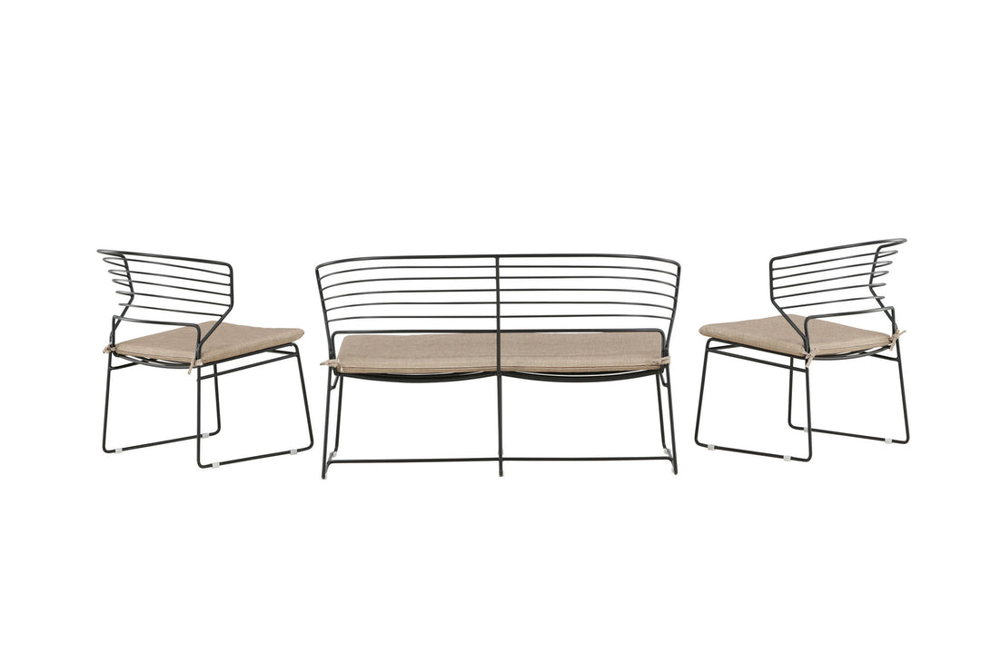Venture Home Milano Loungeset Aluminium - Black / Sand