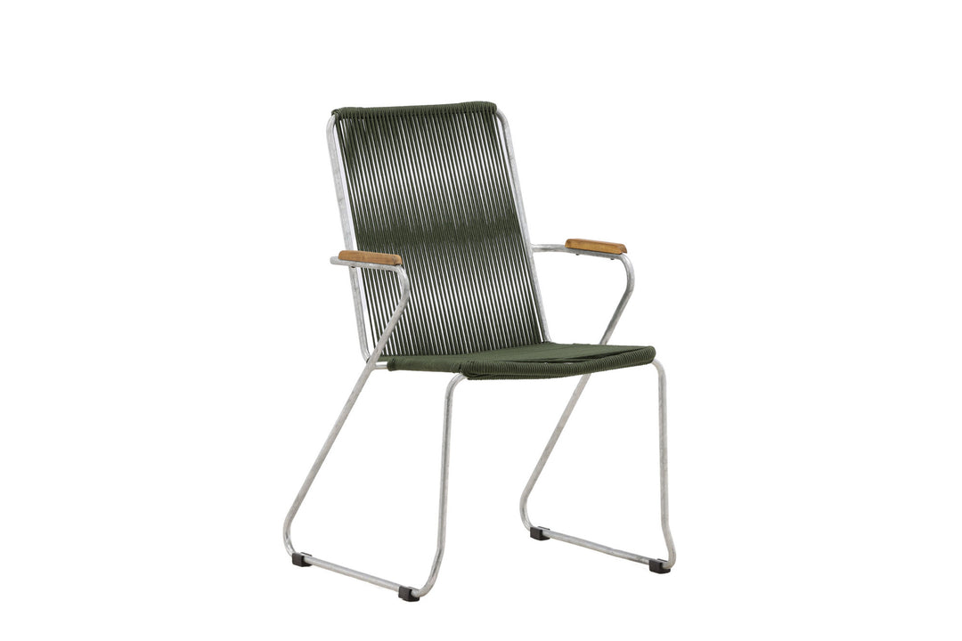 Venture Home Bois Diningchair 2-pack Steel - Silver / Green Rope