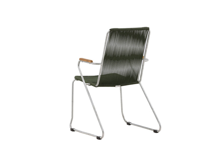 Venture Home Bois Diningchair 2-pack Steel - Silver / Green Rope