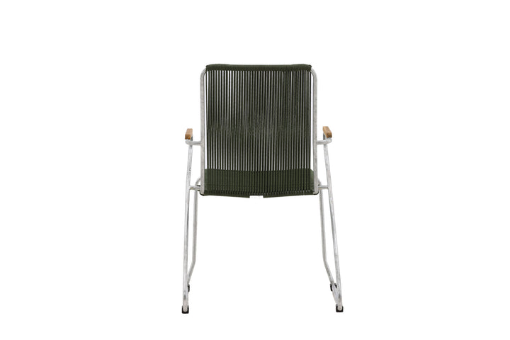 Venture Home Bois Diningchair 2-pack Steel - Silver / Green Rope