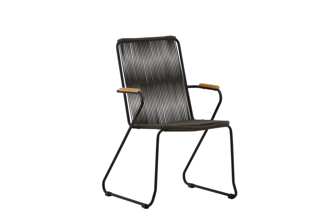 Venture Home Bois Diningchair 2-pack Steel - Black / Dark Grey Rope
