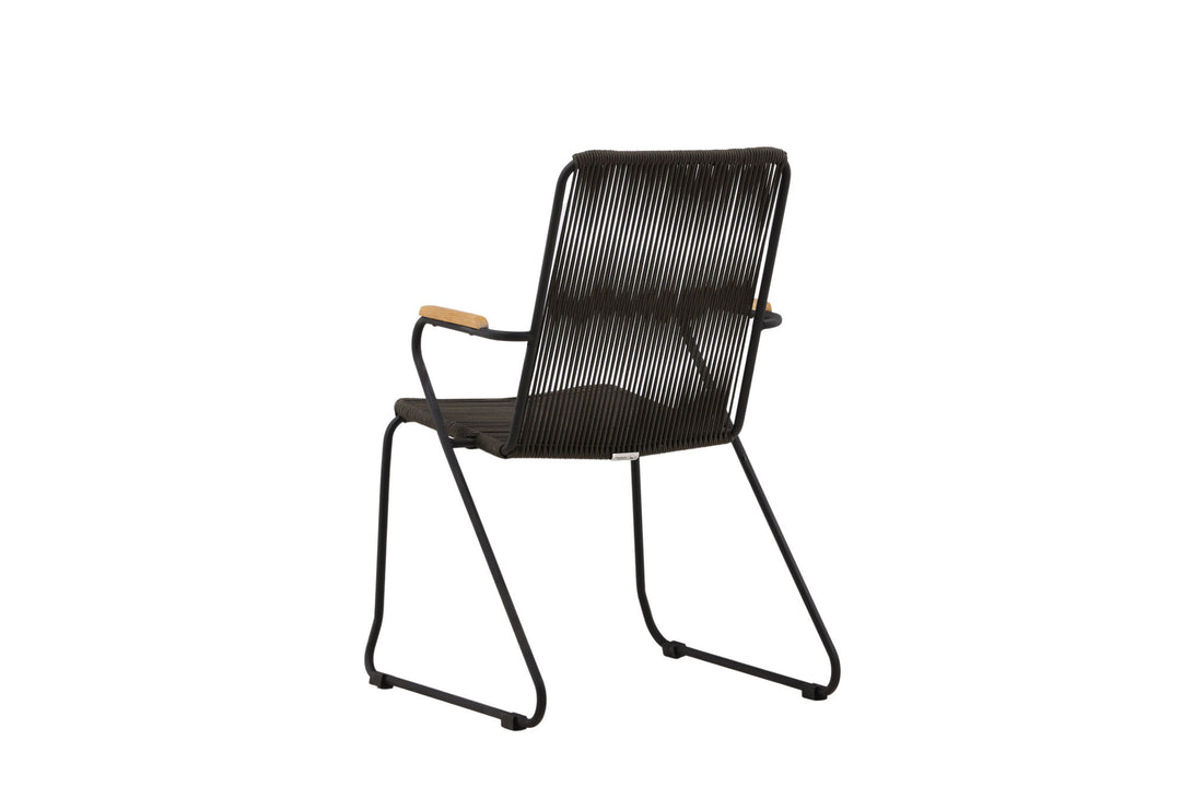 Venture Home Bois Diningchair 2-pack Steel - Black / Dark Grey Rope