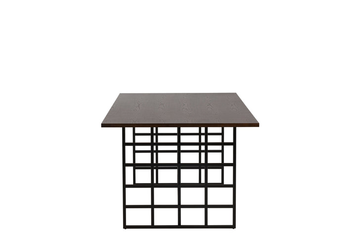 Furniture Fashion Ystad Dining Table - Black / Mocca Oak Veneer