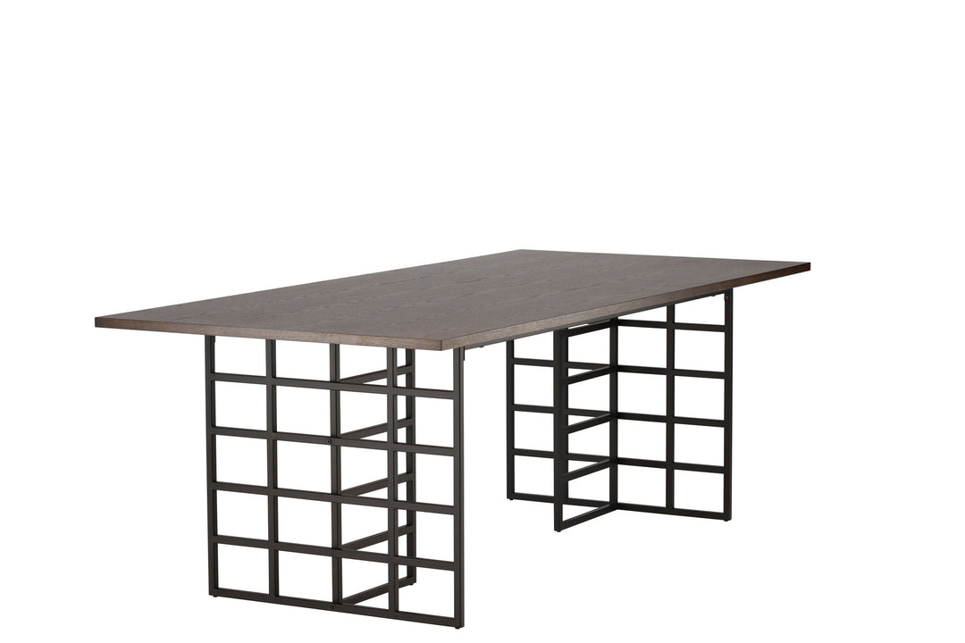 Furniture Fashion Ystad Dining Table - Black / Mocca Oak Veneer