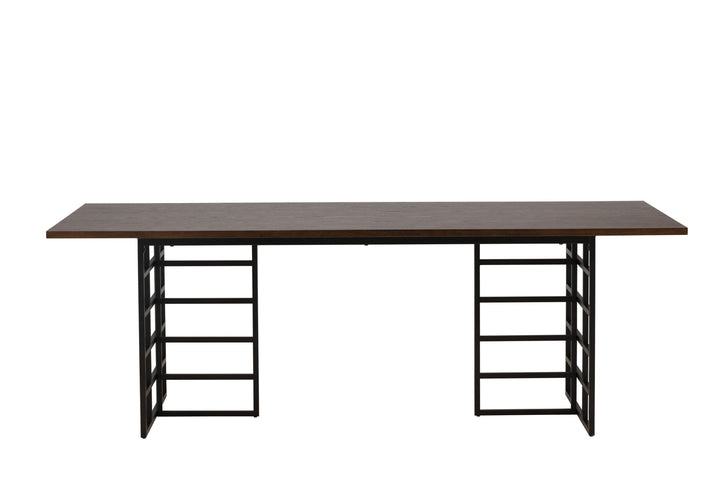 Furniture Fashion Ystad Dining Table - Black / Mocca Oak Veneer