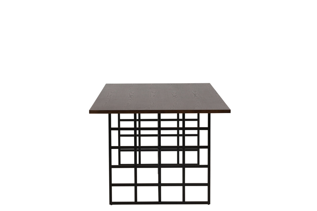 Furniture Fashion Ystad Dining Table - Black / Mocca Oak Veneer