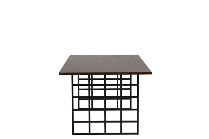 Furniture Fashion Ystad Dining Table - Black / Mocca Oak Veneer