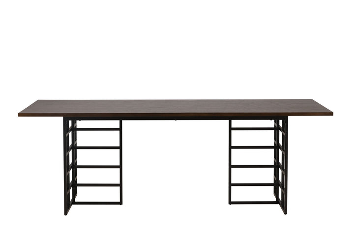 Furniture Fashion Ystad Dining Table - Black / Mocca Oak Veneer