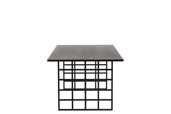 Furniture Fashion Ystad Dining Table - Black / Black Oak Veneer