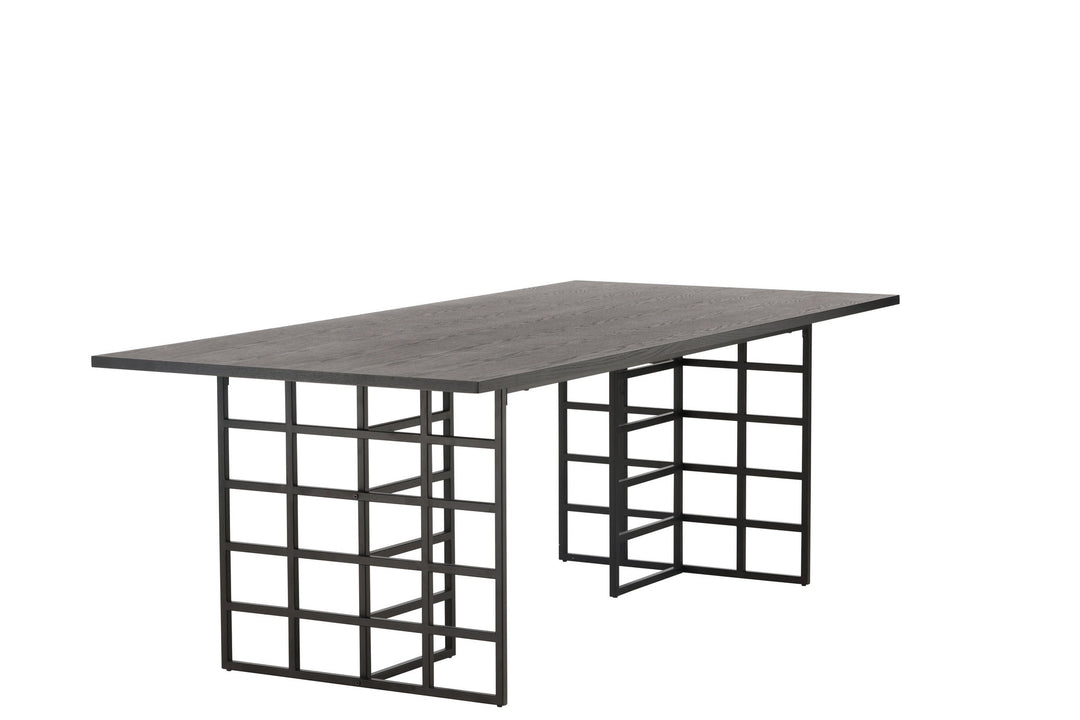 Furniture Fashion Ystad Dining Table - Black / Black Oak Veneer