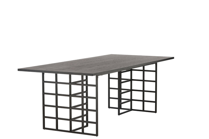 Furniture Fashion Ystad Dining Table - Black / Black Oak Veneer