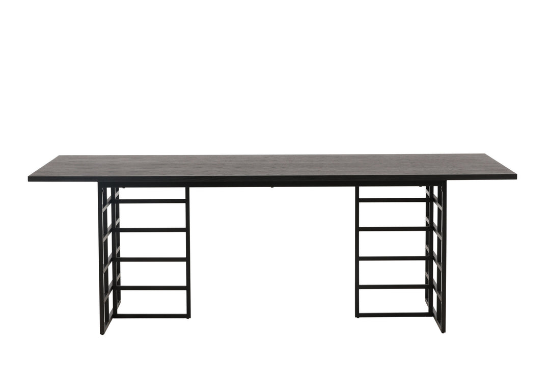 Furniture Fashion Ystad Dining Table - Black / Black Oak Veneer