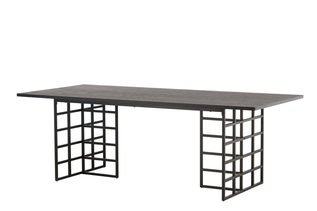 Furniture Fashion Ystad Dining Table - Black / Black Oak Veneer