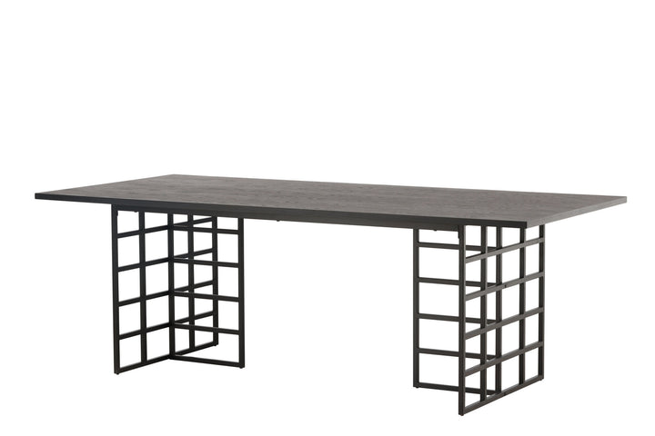 Furniture Fashion Ystad Dining Table - Black / Black Oak Veneer