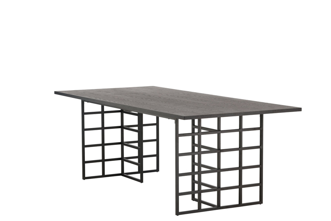 Furniture Fashion Ystad Dining Table - Black / Black Oak Veneer