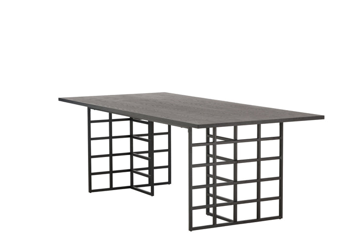 Furniture Fashion Ystad Dining Table - Black / Black Oak Veneer