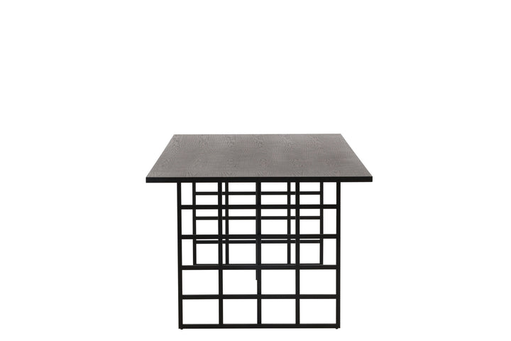 Furniture Fashion Ystad Dining Table - Black / Black Oak Veneer