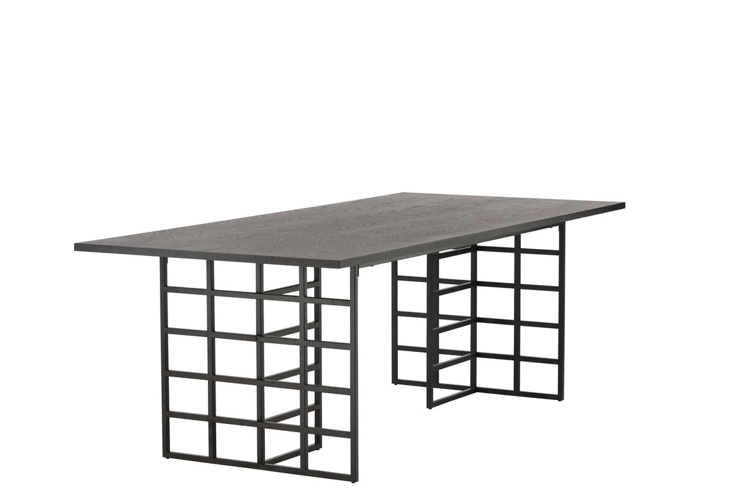 Furniture Fashion Ystad Dining Table - Black / Black Oak Veneer