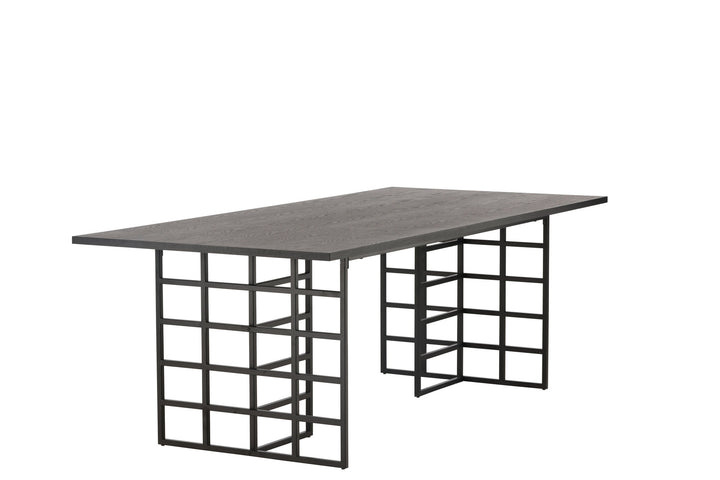 Furniture Fashion Ystad Dining Table - Black / Black Oak Veneer