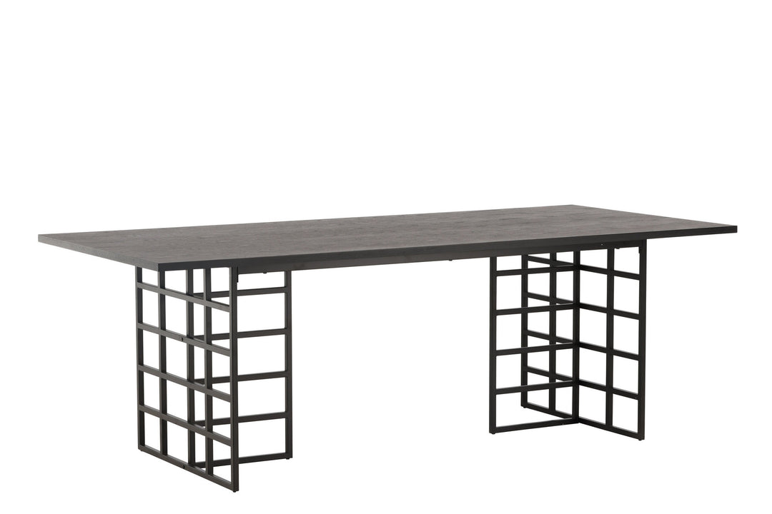 Furniture Fashion Ystad Dining Table - Black / Black Oak Veneer