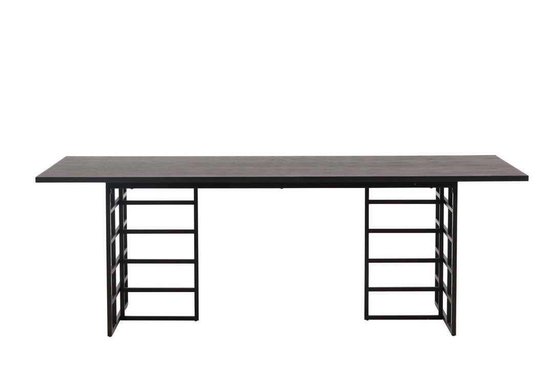 Furniture Fashion Ystad Dining Table - Black / Black Oak Veneer