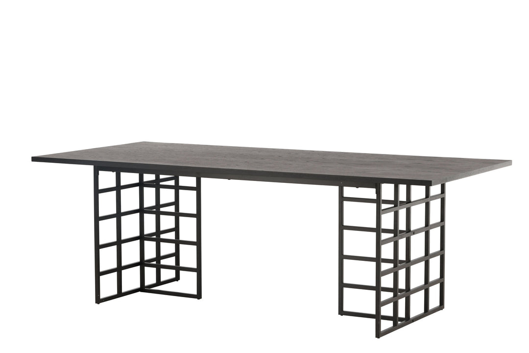 Furniture Fashion Ystad Dining Table - Black / Black Oak Veneer