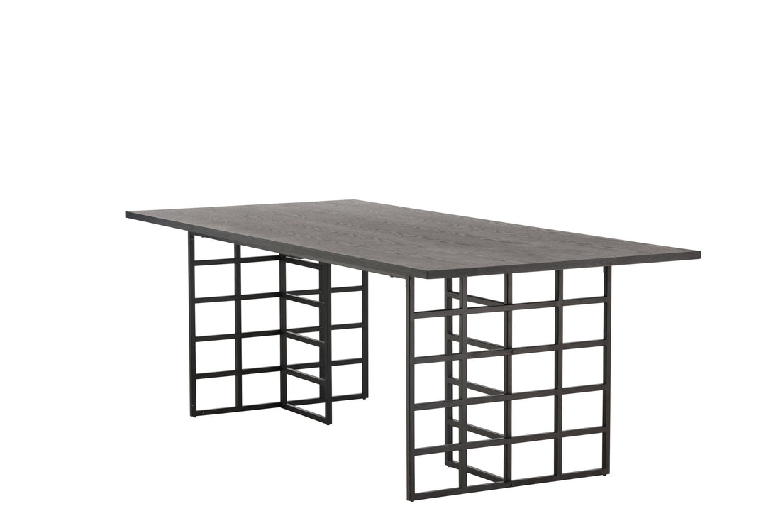 Furniture Fashion Ystad Dining Table - Black / Black Oak Veneer