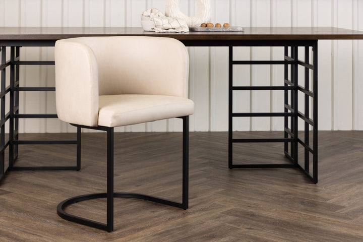 Furniture Fashion Simrishamn Dining Chair - Black / Beige TC-fabric