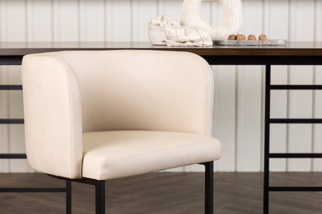 Furniture Fashion Simrishamn Dining Chair - Black / Beige TC-fabric