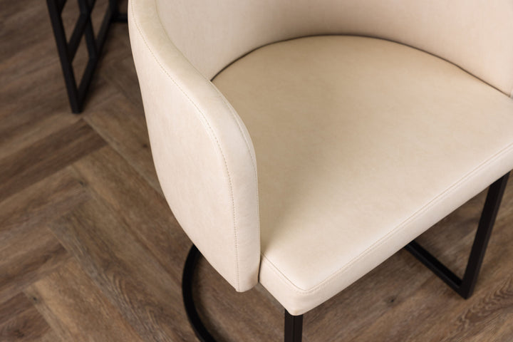 Furniture Fashion Simrishamn Dining Chair - Black / Beige TC-fabric