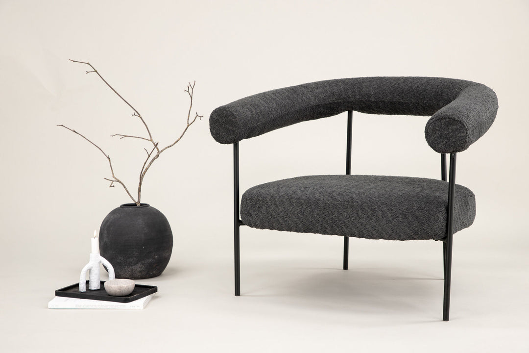 Vind Hökåsen x Josefin Lustig - Arm Chair - Dark Grey Boucle