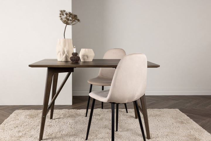 Venture Home Kaseidon Dining Table - Rubberwood / Dark Brown MDF