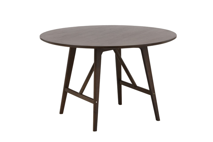 Venture Home Kaseidon Dining Table - Round - Rubberwood / Dark Brown MDF