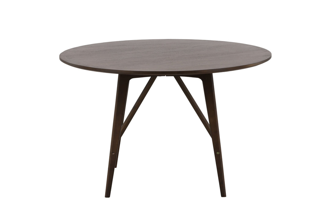 Venture Home Kaseidon Dining Table - Round - Rubberwood / Dark Brown MDF
