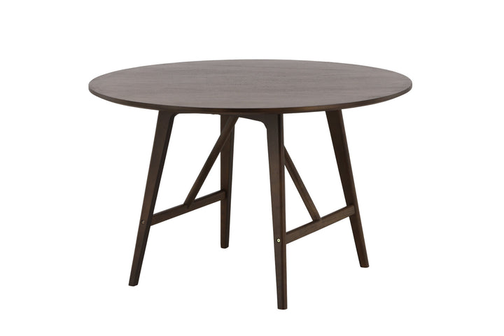 Venture Home Kaseidon Dining Table - Round - Rubberwood / Dark Brown MDF