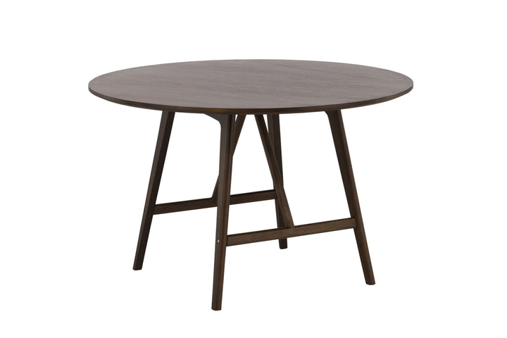 Venture Home Kaseidon Dining Table - Round - Rubberwood / Dark Brown MDF